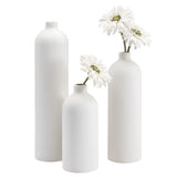 Komi 14h" Ceramic Bottle Vase - White