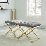 Ada Bench in Grey/Gold