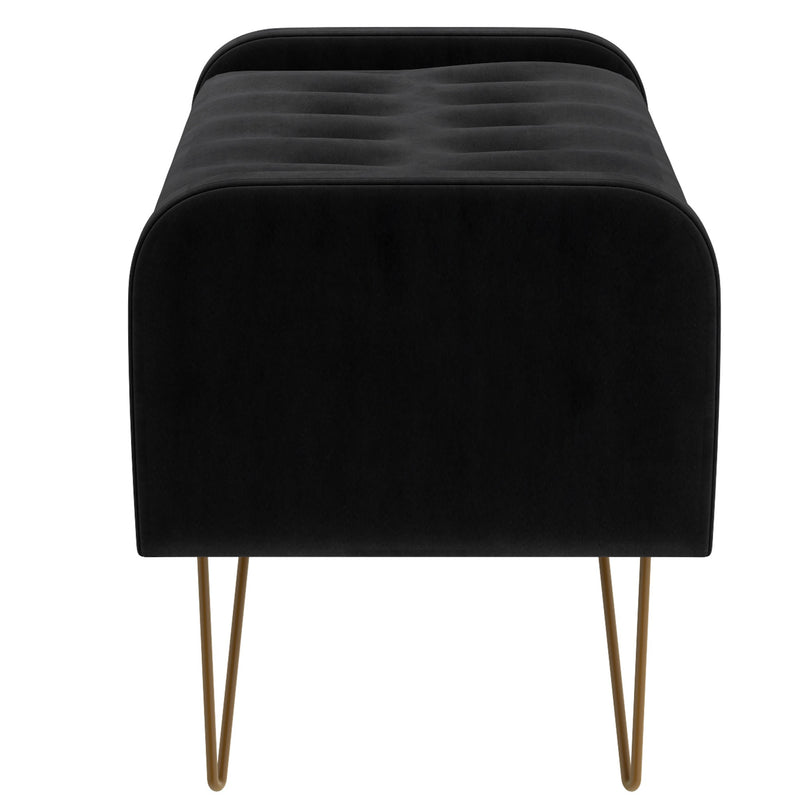 Pabel Storage Ottoman/Bench in Black with Gold Leg