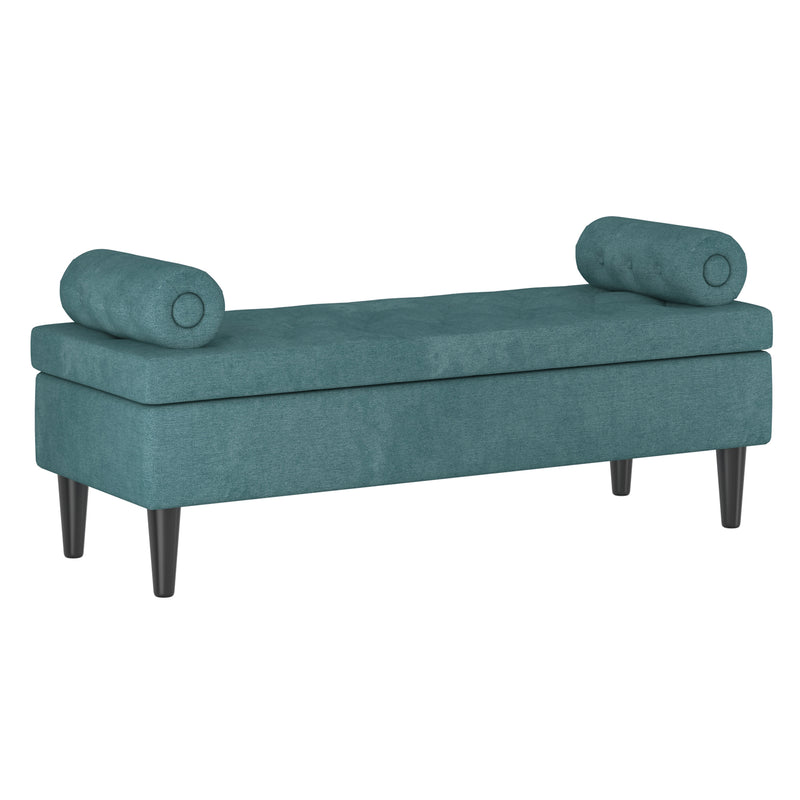 Ada Storage Ottoman in Aqua