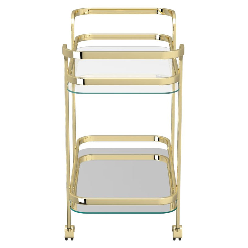 Zedd 2-Tier Bar Cart in Gold