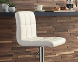 Bellatier tall upholstered swivel barstool in black or white available in Calgary Airdrie Okotoks Chestermere Cochrane
