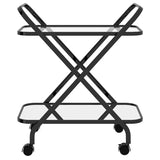 Front view of Oriso 2 tier black bar cart at Couch9 Calgary furniture store
