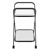 Modern Oriso 2 tier bar cart in black with shelves for home entertaining in Calgary Alberta