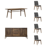 Remix 6 Pcs Set - Table, 4 Chairs & Sideboard