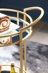 Side view of Wynora bar cart at Couch9 Calgary furniture store