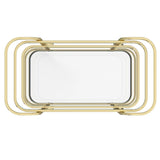 Side view of Zedd 2 tier gold bar cart at Couch9 Calgary furniture store