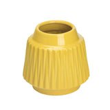 ELLA FACETED CERAMIC 6"H VASE - YELLOW