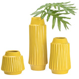 ELLA FACETED CERAMIC 6"H VASE - YELLOW