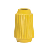 ELLA FACETED CERAMIC 9"H VASE - YELLOW
