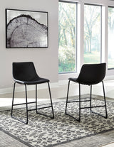 Camlyn upholstered counter stool in black available at Couch9 furniture store in Calgary Alberta