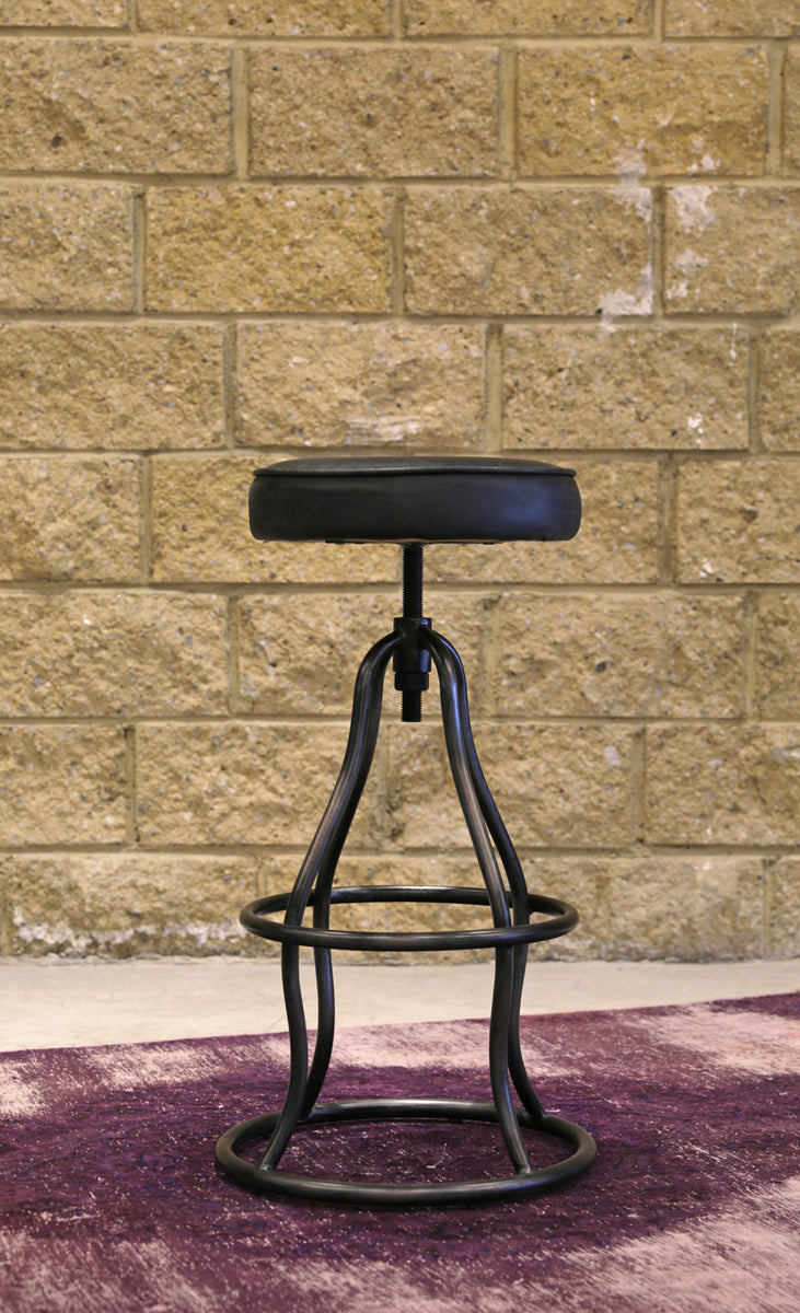 BOWIE BAR STOOL - BLACK LEATHER