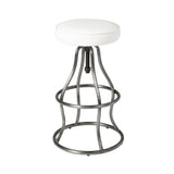 BOWIE BAR STOOL - WHITE LEATHER
