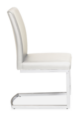 Front view of Dino armless dining chair in white at Couch9 Calgary furniture store