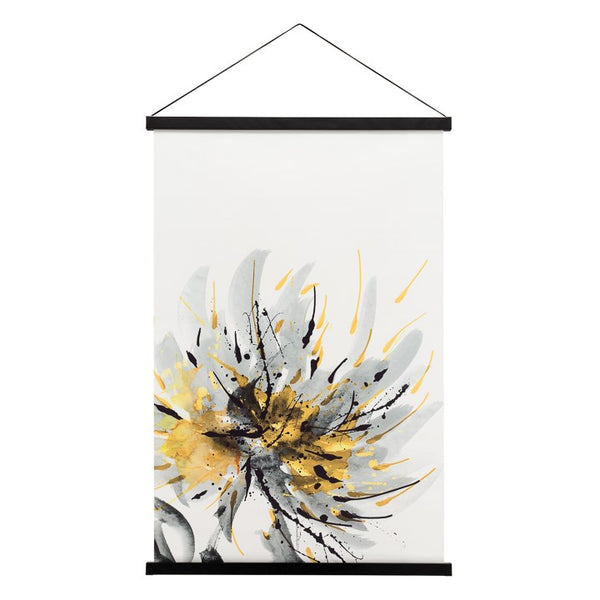 MIKO HANGING PRINTED CANVAS ROLLED WALL ART - DAHLIA