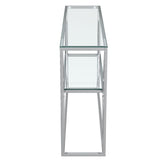 Dragor modern silver console table for Calgary entryway and hallway