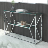 Dragor silver console table modern accent furniture for Calgary living room