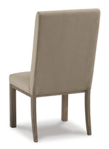 Side view of Franco dining chair in brown at Couch9 Calgary furniture store