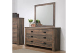 Frederick dresser and mirror front view in modern bedroom setting