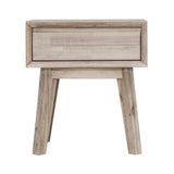 Gia 1 drawer nightstand front view in modern bedroom setting