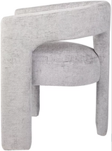 Front view of Gwen upholstered chair in grey at Couch9 Calgary furniture store