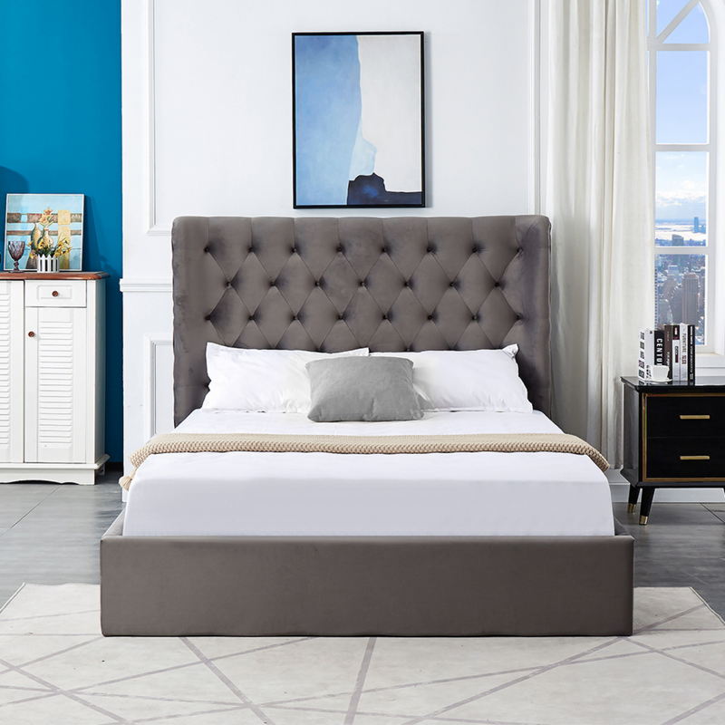 MILO STORAGE BED DARK GREY - KING