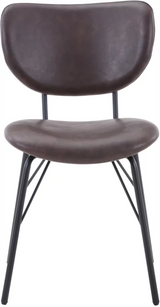 Front view of Owen contemporary dark brown dining chair at Couch9 Calgary furniture store