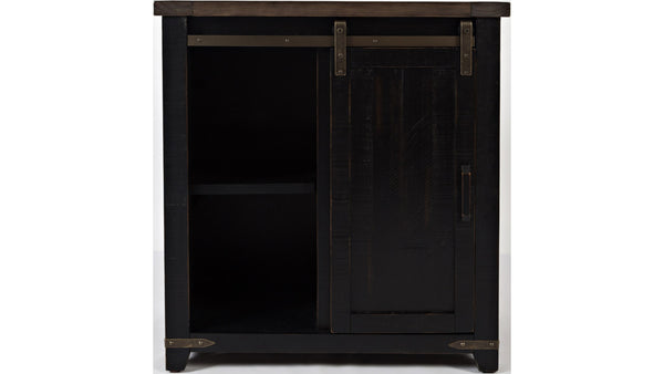 BARN DOOR ACCENT CABINET - VINTAGE BLACK