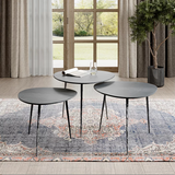 Reeves 3 piece nesting table set black finish for Calgary living room furniture