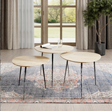 Reeves 3 piece nesting table set natural finish for Calgary living room furniture