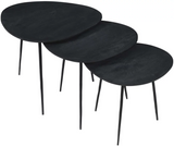 Reeves black wood nesting tables for Calgary home interiors