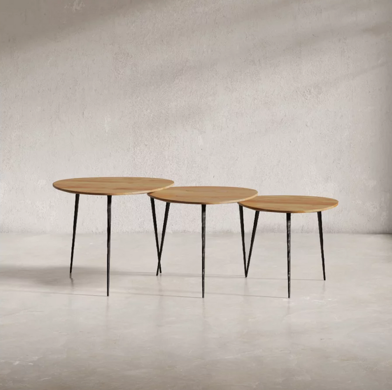 Reeves natural nesting tables set for stylish home decor in Okotoks