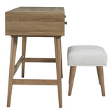 Thadamere contemporary vanity desk with stool for homes in Okotoks