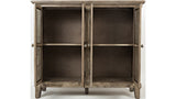Front view of Rustic Shores 4 door high cabinet in weathered grey at Couch9 Calgary furniture store
